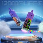 Tornado 12000Puffs E-Cig Rechargeable RGB Light LED Glowing Disposable Vape 20ml Capacity - Image 2