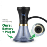 Portable Dual Power Electric Hookah Rechargeable Plug-in Charcoal-Free Modern Travel Party Bar Cafe Hookah RGB Light Plastic - Immagine 9