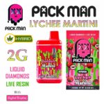Pack Man THC Vape Disposable Pen Lychee Martini 2G – HYBRID